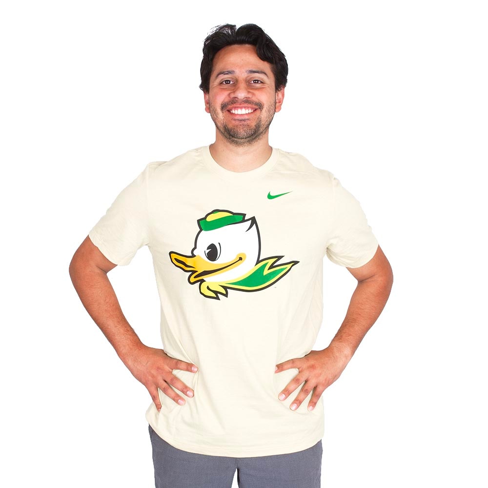 Fighting Duck, Nike, White, Crew Neck, Men, Alternate logo, T-Shirt, 853978